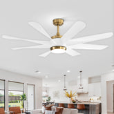 Alsatia 60-in Gold Indoor LED Ceiling Fan with Light Remote (8-Blade)